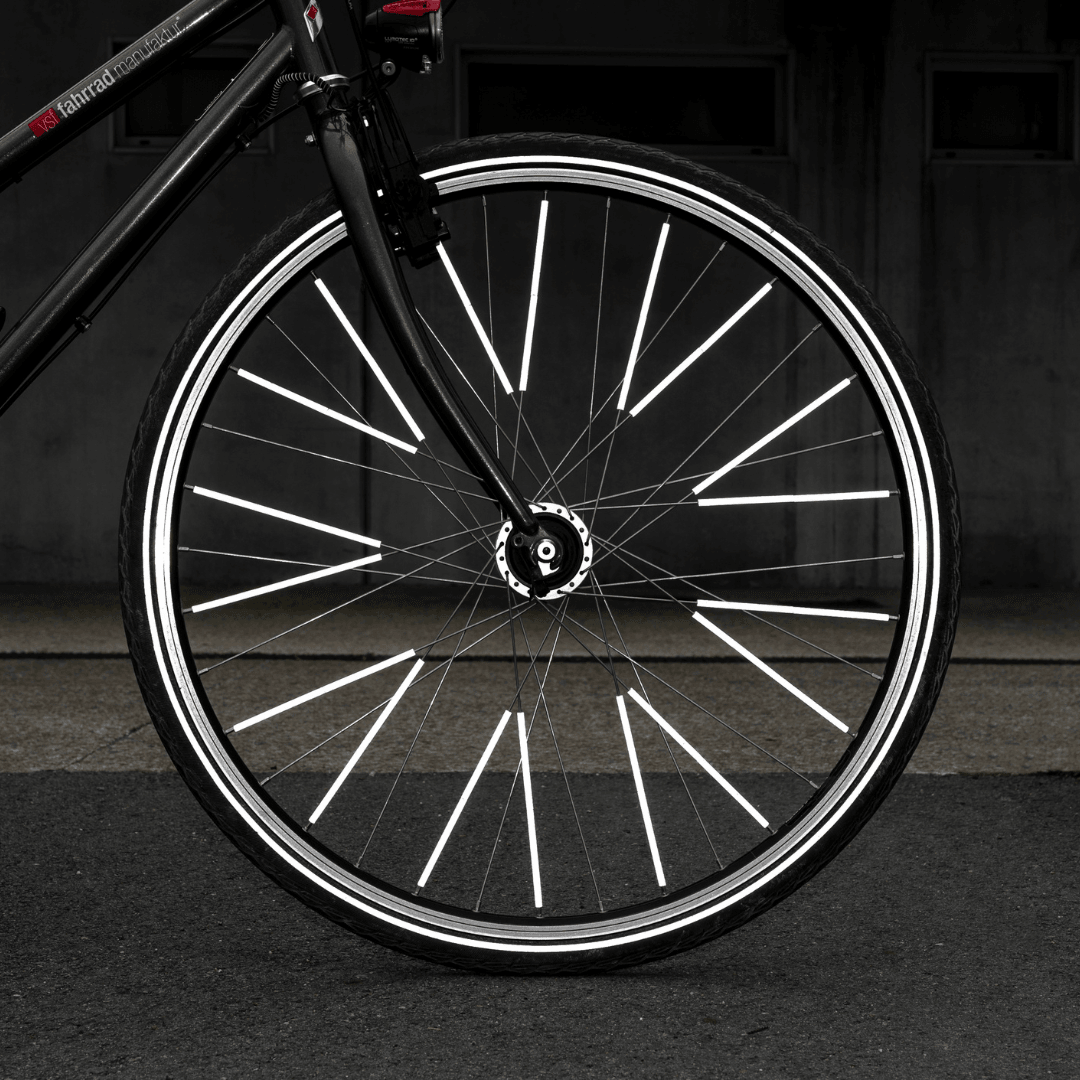 Große Reflektoren für Fahrradspeichen | Schwarz - Laubfrosch