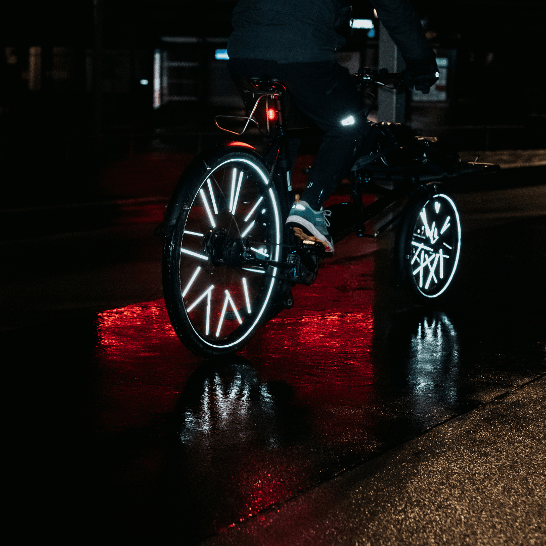 Große Reflektoren für Fahrradspeichen | Schwarz - Laubfrosch