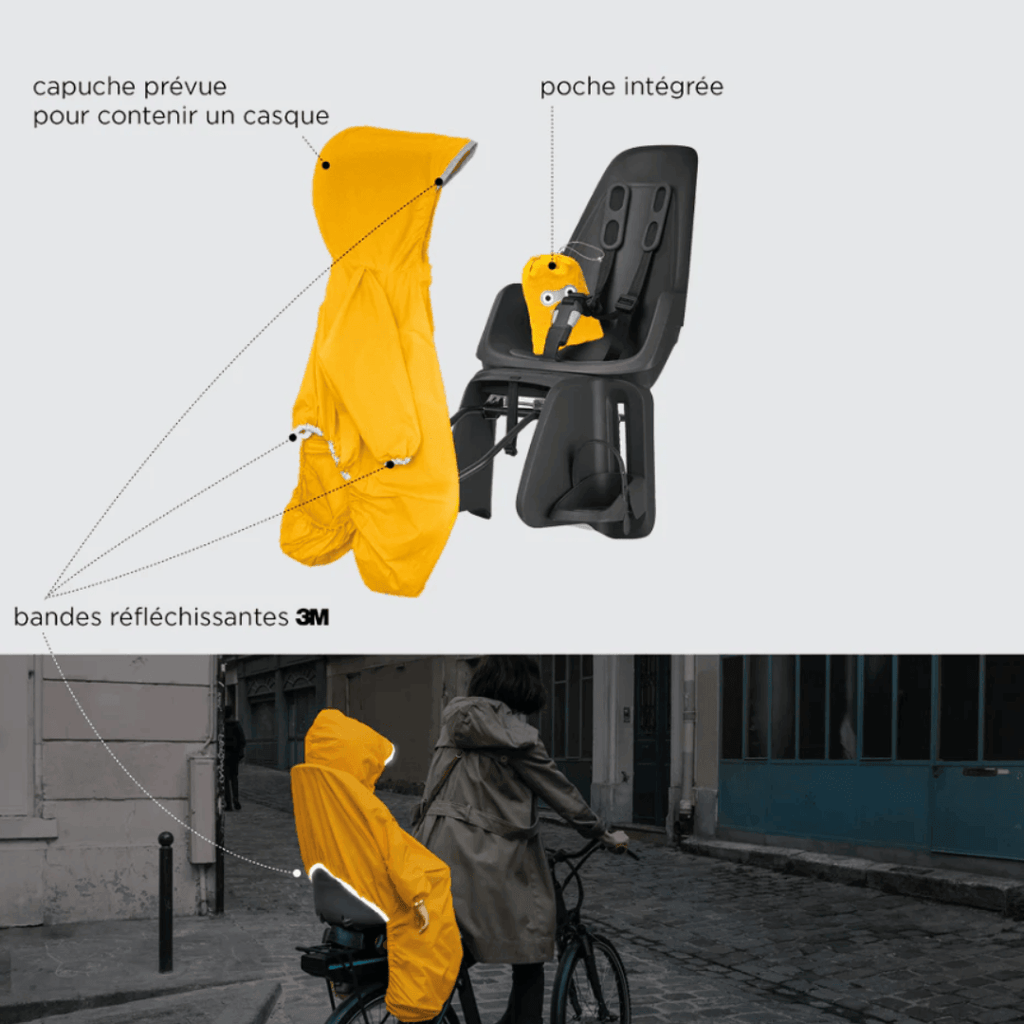 Imperméable pour siège vélo, jaune - Rainette