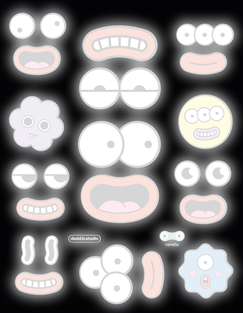 Reflektierende Sticker | Gesicht